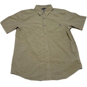 Marmot Aerobora Button Up Collard Shirt Khaki Men Large NWT Perforated Beathable